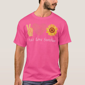 T-shirt Amusant Paix Amour Soleil Tournesol Amateur Jardin