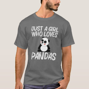 T-shirt Amusant Panda Design Pour Filles Maman Noir Blanc