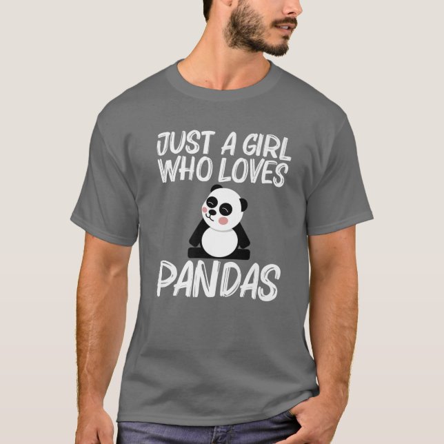 T-shirt Amusant Panda Design Pour Filles Maman Noir Blanc  (Devant)