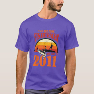 T-shirt Amusant Pêche 11ème Anniversaire Pêcheurs Nés Dans