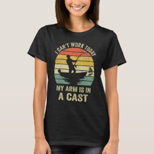 T-shirt Amusant pêcheur, je ne peux pas travailler aujourd