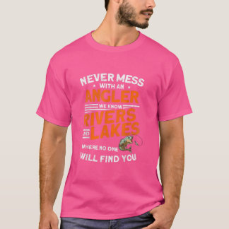 T-shirt Amusant Pêcheur Pêcheur Chariot Pêcheur Angler 