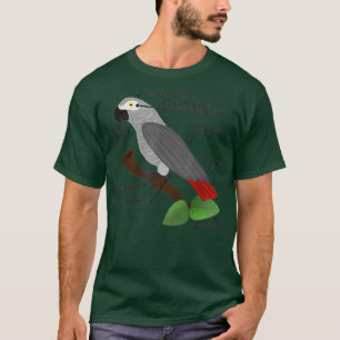 T-shirt Amusant Perroquet Anatomie Cadeau D'Un Africain