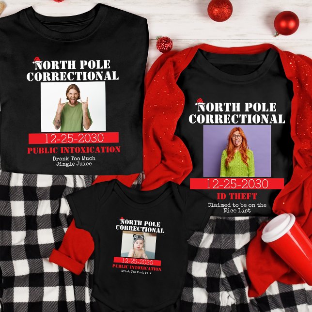 T-shirt Amusant photo Correspondant Famille Pyjama de Noël (Créateur téléchargé)
