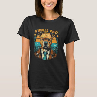T-shirt Amusant Pitbull Papa Pitbull Chien Animal de compa
