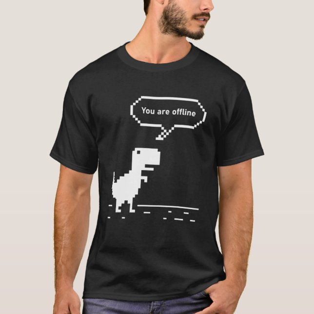 T-shirt Amusant Pixel Cute Hors Ligne Jeu Rex, Cool Jeu Di (Devant)