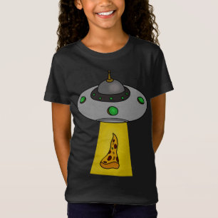 T-Shirt Amusant Pizza Lover, UFO Beaming