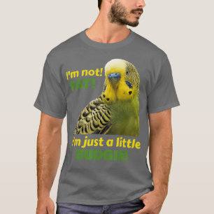 T-shirt Amusant pois gras Budgie vert perruque jaune