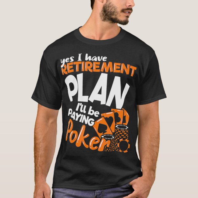 T-shirt Amusant poker chemises Jeu cadeaux Casino Retraite (Devant)
