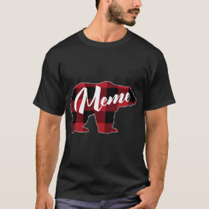 T-shirt Amusant Red Plaid Buffalo vêtement d'ours, Mème am