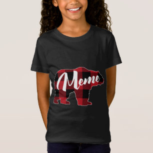 T-Shirt Amusant Red Plaid Buffalo vêtement d'ours, Mème am