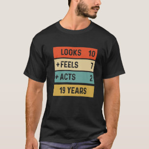 T-shirt Amusant Rétro 19E Anniversaire 19 Ans Né En 2000