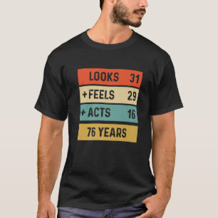 T-shirt Amusant Rétro 76E Anniversaire 76 Ans Né En 1944