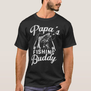 T-shirt Amusant Retro Papa's Fishing Buddy - Pêche