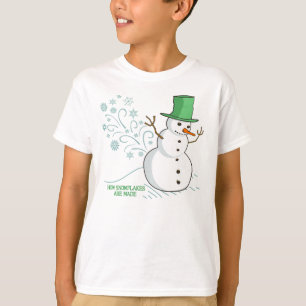 T-shirt Amusant Snowman Farts Snowflakes