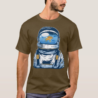 T-shirt Amusant Space Astronaut Aquarium Conception de poi
