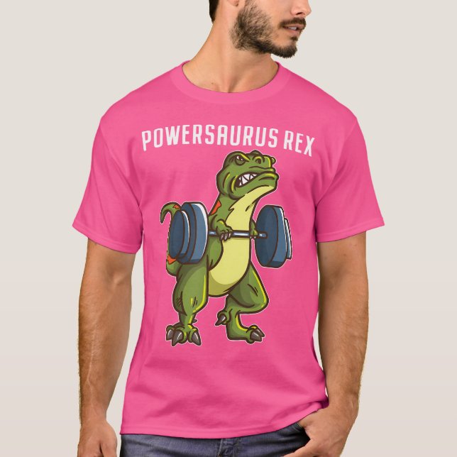 T-shirt Amusant T Rex Powerlifting Exercice de gym (Devant)