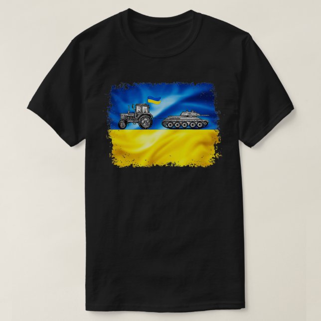 T-shirt Amusant ukrainien Tractor Tractor Tank Mème Ukrain (Design devant)