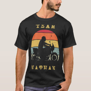 T-shirt Amusant Vintage Retro Sunset Nathan Motorcycle Rid