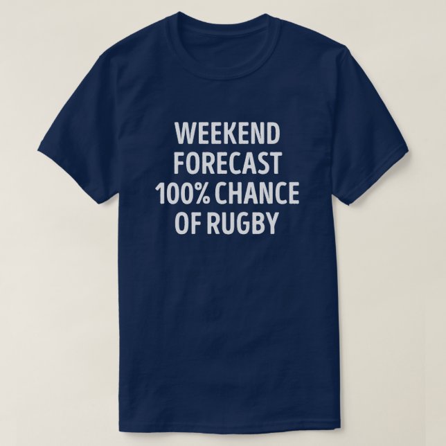 T-shirt Amusant Weekend de prévision Rugby Lover (Design devant)