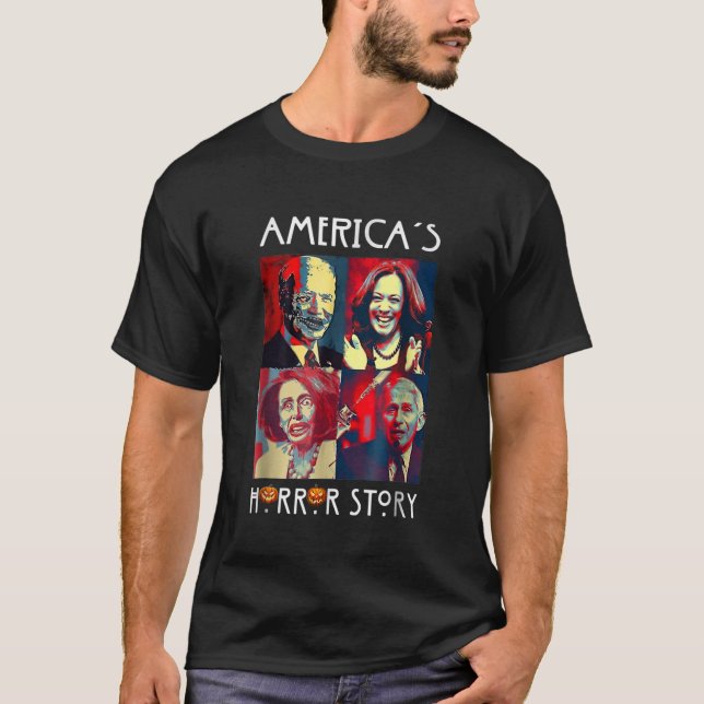 T-shirt Amusante Amérique histoire d'horreur Biden Hallowe (Devant)