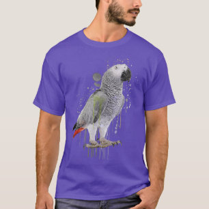 T-shirt Amusante aquarelle perroquet gris d'Afrique