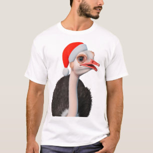 T-shirt Amusante autruche de Noël à Santa Hat