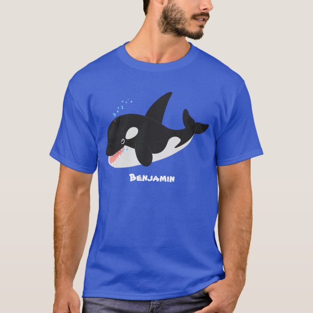 T-shirt Amusante baleine orque mignonne dessin animé (Devant)