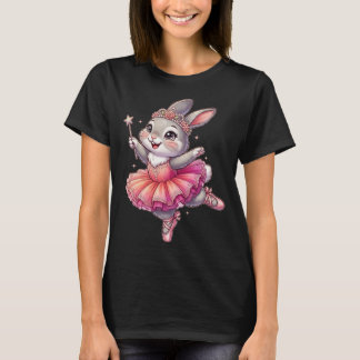 T-shirt Amusante Ballerine Lapin Mignon Art Lapin Ballet