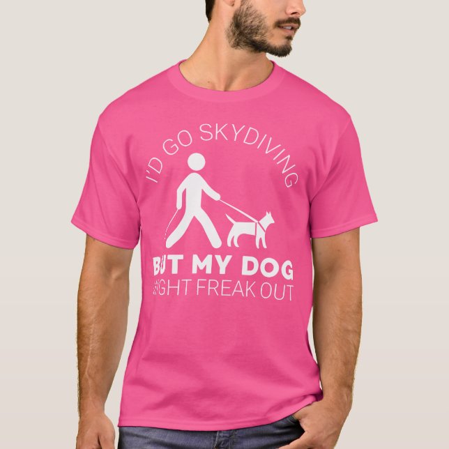 T-shirt Amusante Blague Aveugle Voir Un Oeil Chien Skydivi (Devant)