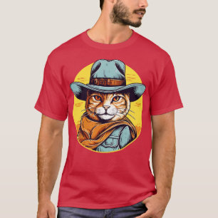 T-shirt Amusante Cat Cowboy Cowgirl Meow Howdy Meowdy 13