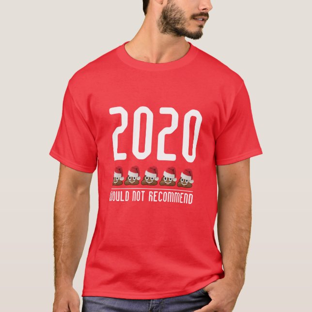T-shirt Amusante chemise de Noël Poop Emoji 2002 Jupe de r (Devant)