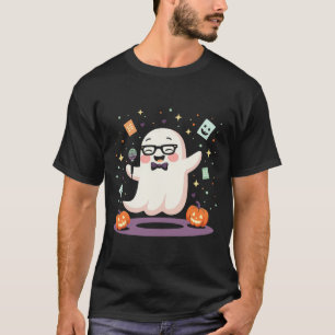 T-shirt Amusante comédienne fantôme Microphone Éffrayant H