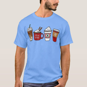 T-shirt Amusante Cute Café Lover Snowflake Joyeux Noël