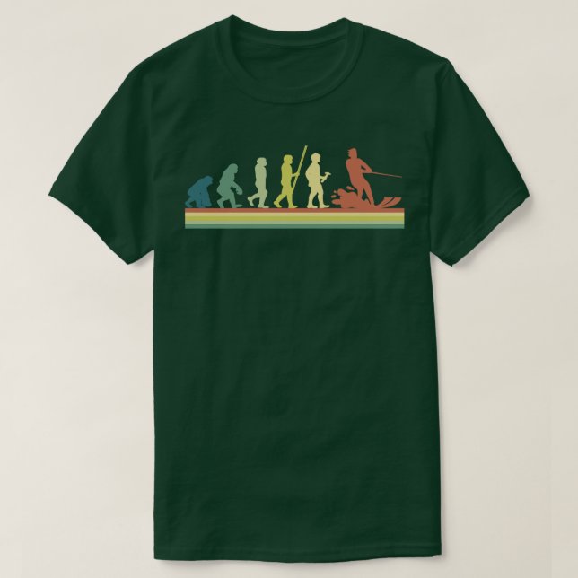 T-shirt Amusante Eau Ski Évolution humaine (Design devant)