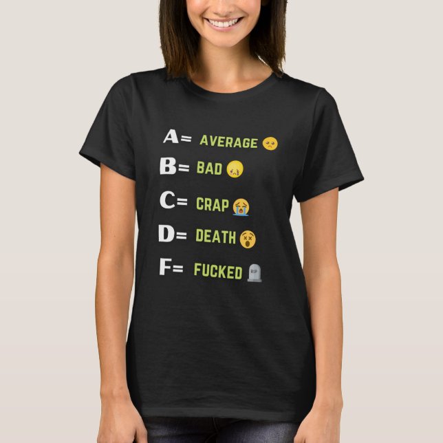 T-shirt Amusante échelle de classement asiatique A B C D F (Devant)