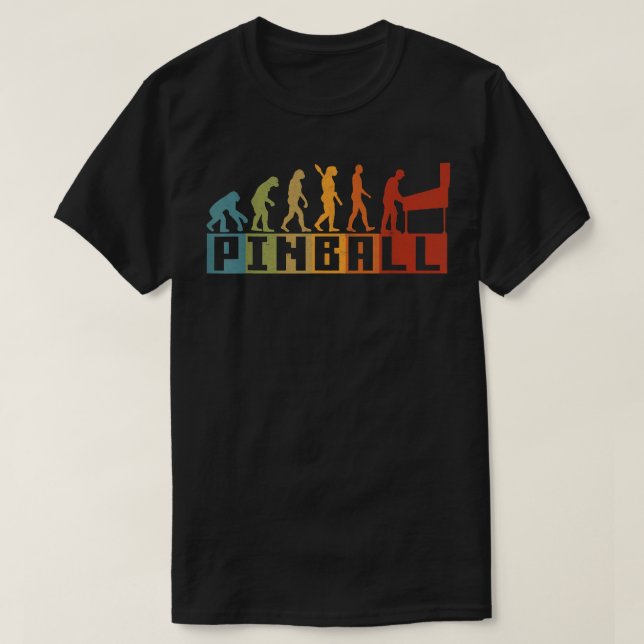 T-shirt Amusante Évolution Pinball, Grunge Flipper Pinball (Design devant)