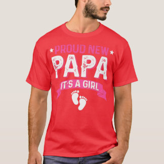 T-shirt Amusante Famille Genre Révéler Fier Nouveau Papa C