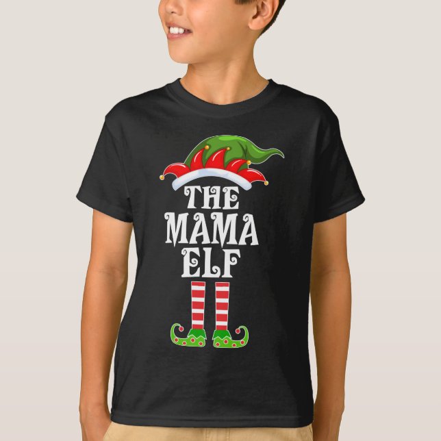 T-shirt Amusante Famille Matching La Mama Elf Christmas Co (Devant)