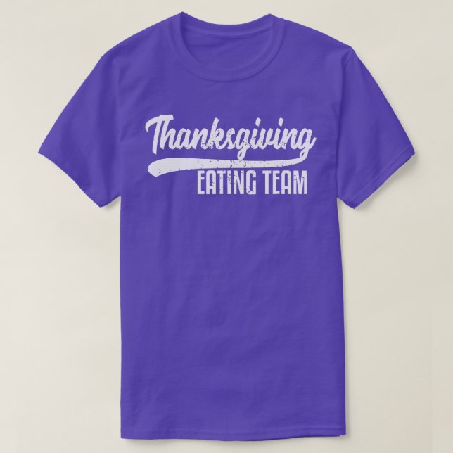 T-shirt Amusante Famille Thanksgiving Eating Team Distress (Design devant)