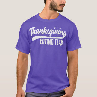 T-shirt Amusante Famille Thanksgiving Eating Team Distress