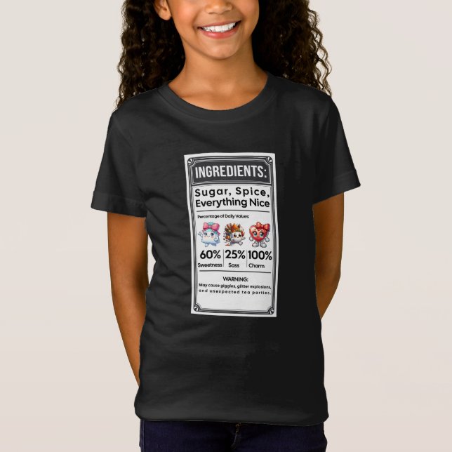 T-Shirt Amusante fille Ingrédient Étiquette Halloween simp (Devant)