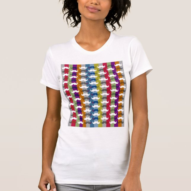 T-shirt Amusante Fille Moustaches 4 (Devant)