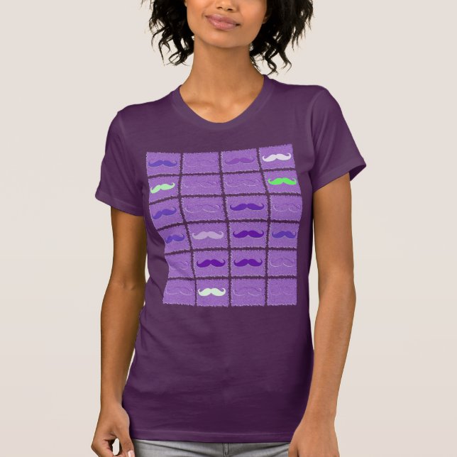 T-shirt Amusante Fille pourpre Moustaches (Devant)