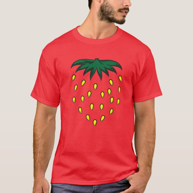 T-shirt Amusante fraise Halloween Berry Rouge Simple Costu (Devant)