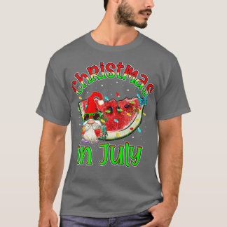T-shirt Amusante Gnome Summer Watermelon Lumières Noël