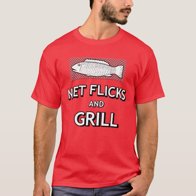 T-shirt Amusante pêche Cast Net Fish Blague Parodie (Devant)