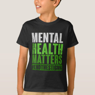 T-shirt Amusante Santé Mentale Verte S Sensibilisation Fin