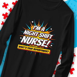 T-shirt Amusante Superpower Night Shift Infirmière Appréci