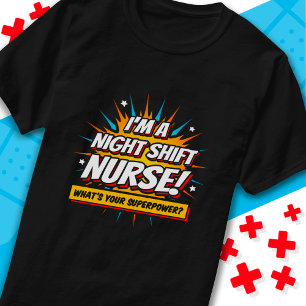 T-shirt Amusante Superpower Night Shift Infirmière Appréci